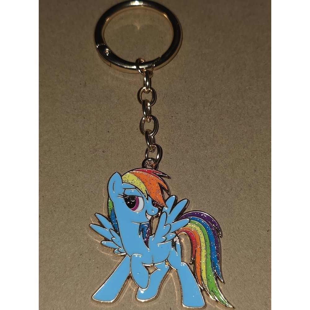 My Little Pony‎ Keychain Charm! Rainbow Dash! Metal Enamel + Sparkles MLP NEW